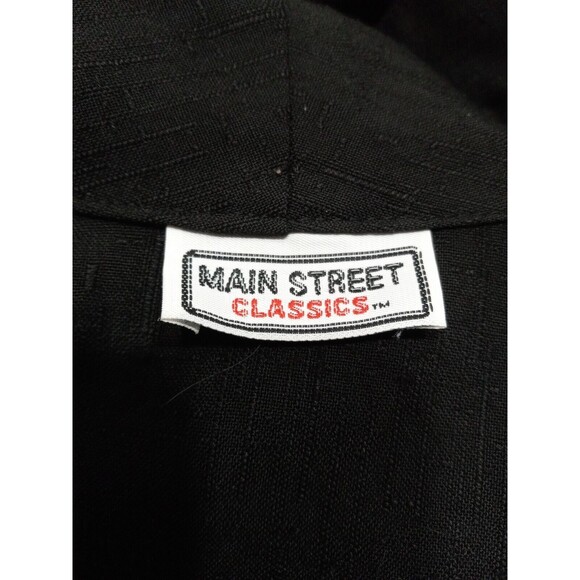 Main Street Classics Vtg Black Jacket Pockets Early 80s One Button Shoulder Pads - Picture 11 of 11